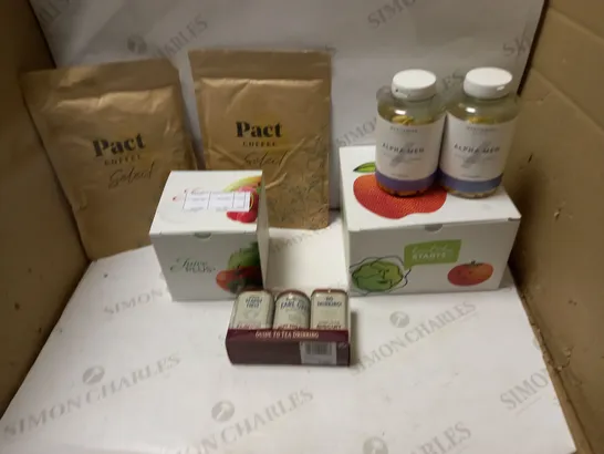LOT OF ASSORTED COFFEE'S, VITAMIN TABLETS AND JUICE PLUS 