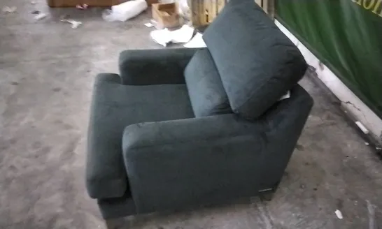 THE LOUNGE COMPANY DARK GREEN PLUSH VELVET ARMCHAIR 