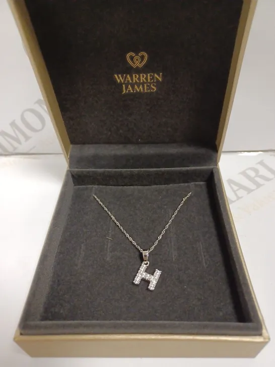 WARREN JAMES SILVER NECKLACE WITH `H` PENDANT