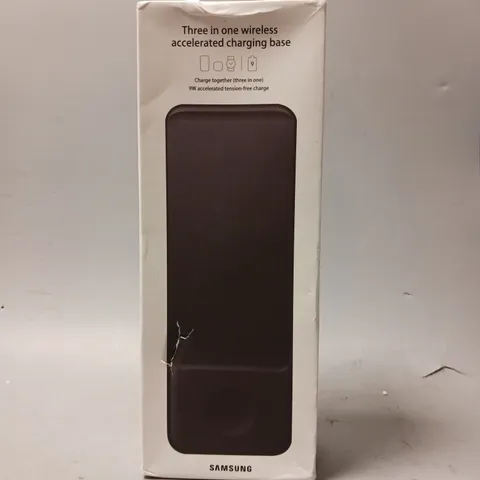 BOXED SAMSUNG THREE IN ONE WIRELESS ACCELERATED CHARGING BASE 