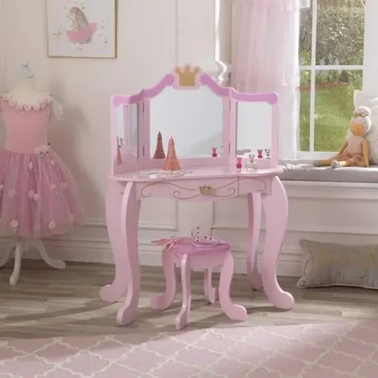 BOXED PRINCESS KIDS DRESSING TABLE SET WITH MIRROR (1 BOX)