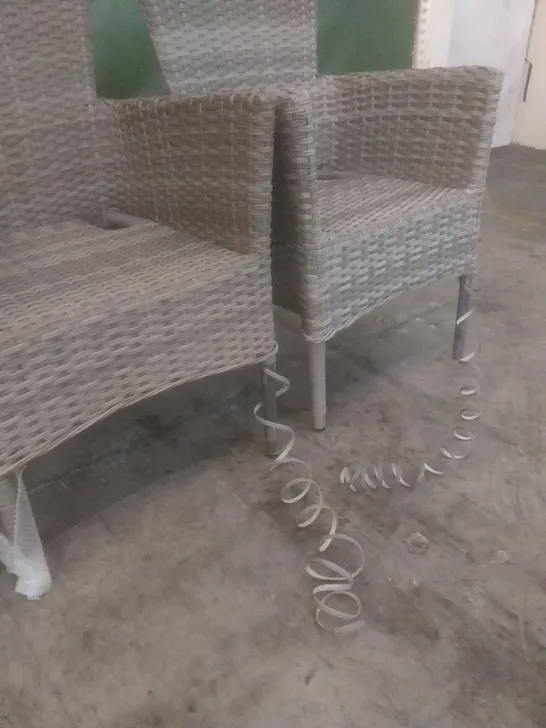 X4 RATTAN EFFECT GARDEN CHAIRS GREY