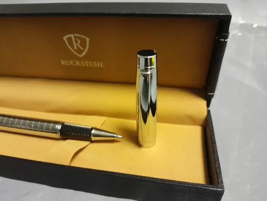 RUCKSTUHL STAINLESS STEEL HAND ASSEMBLED LUXURY PEN IN GIFT BOX 