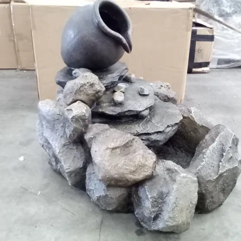 BOXED DECORATIVE POND ROCKY WATER FOUNTAIN 