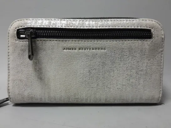 AIMEE KESTENBERG JESSE ZIP PURSE IN METALLIC GREY