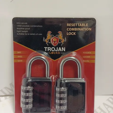 BOX OF APPROX 50 TROJAN RESETTABLE COMBINATION LOCKS