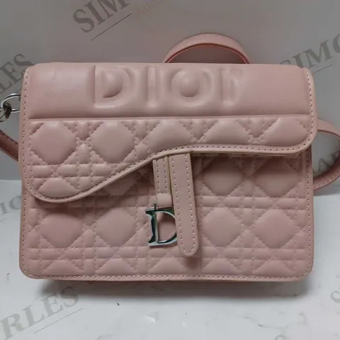 DIOR TEXTURED LEATHER HANDBAG IN SALMON PINK