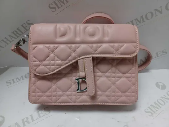 DIOR TEXTURED LEATHER HANDBAG IN SALMON PINK