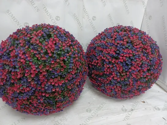 LOT OF 2 DECORATIVE OUTDOOR SPHERICAL BUSHES