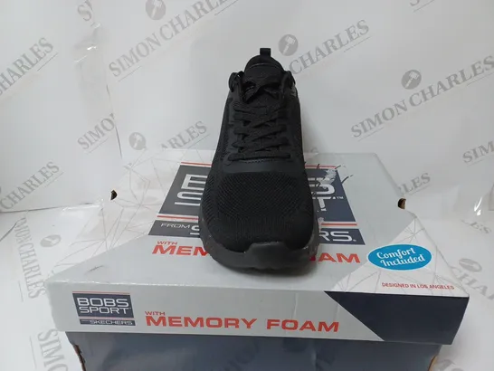 BOXED PAIR OF SKECHERS BOBS FACE OFF TRAINERS BLACK UK SIZE 6.5