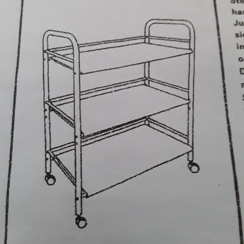 BOXED 3 TIER METAL KITCHEN TROLLEY WITH WHEELS