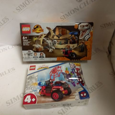 2 LEGO SETS - 76945 ATROCIRAPTOR DINOSAUR: BIKE CHASE & 10781 SPIDERMAN'S TECHNO TRIKE
