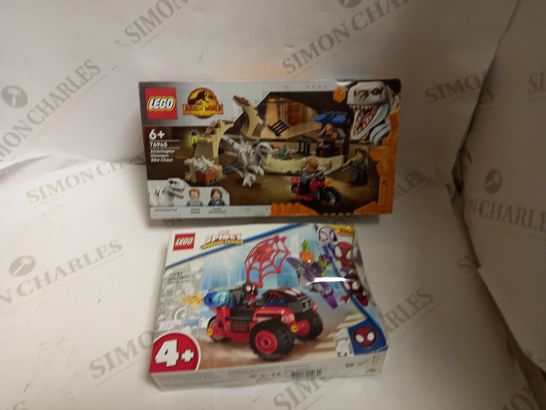 2 LEGO SETS - 76945 ATROCIRAPTOR DINOSAUR: BIKE CHASE & 10781 SPIDERMAN'S TECHNO TRIKE