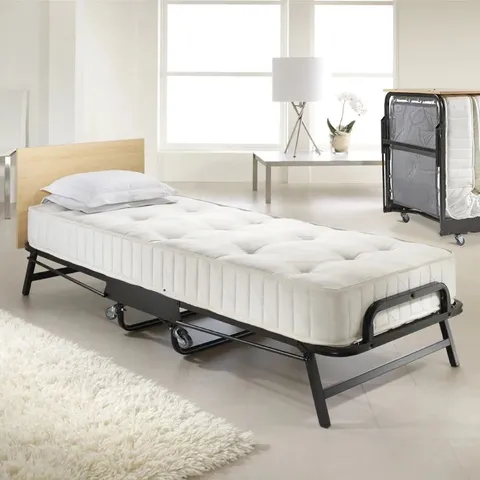 BOXED JAY-BE CROWN SPECIAL FOLDING BED WITH DEEP SPRUNG MATTRESS - SINGLE (1 BOX)