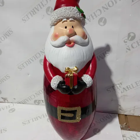 FESTIVE PRE-LIT LARGE GLASS CHRISTMAS CHARACTER - SANTA