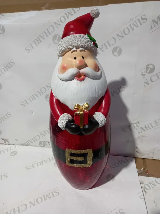 FESTIVE PRE-LIT LARGE GLASS CHRISTMAS CHARACTER - SANTA