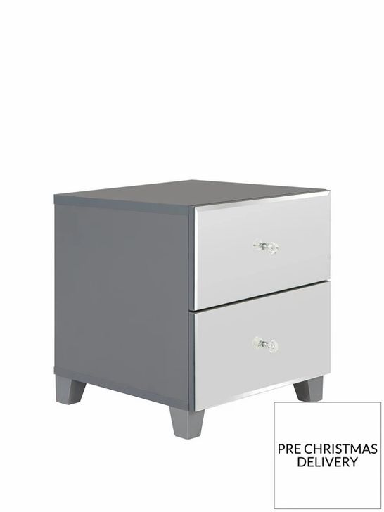 BELLAGIO MIRRORED 2 DRAWER BEDSIDE CHEST  RRP £109.99