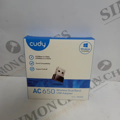 BOXED SEALED CUDY AC650 WIRELESS DUAL BAND USB ADAPTER 