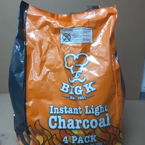 BIG K BBQ INSTANT LIGHT CHARCOAL 4KG ( 4 PACK X 1KG )