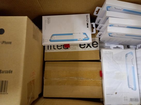 BOX OF APPROX 80 TECH21 PROTECTIVE PHONE CASES IPHONE 6 PLUS - CLEAR/BLUE