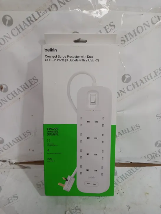 BOXED BELKIN CONNECT SURGE PROTECTOR WITH DUAL USB-C