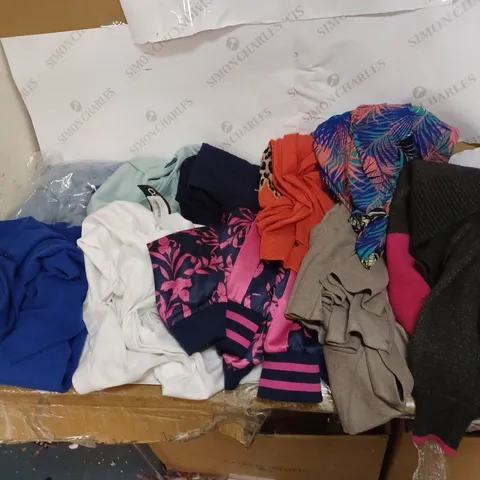 LOT OF APPROX 10 ASSORTED WOMENS CLOTHES TO INCLUDE JUMPERS, DRESSES, JACKETS ETC