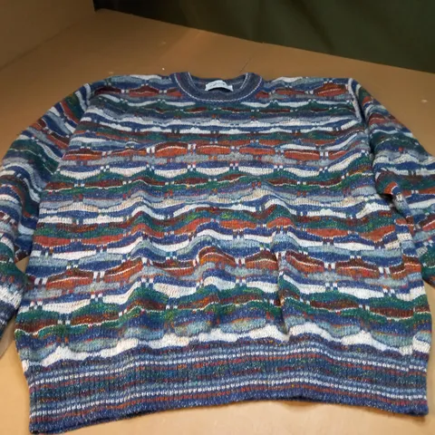 MULTI-COLOUR WOOL KNITTED EFFECT JUMPER - UNKOWN SIZE