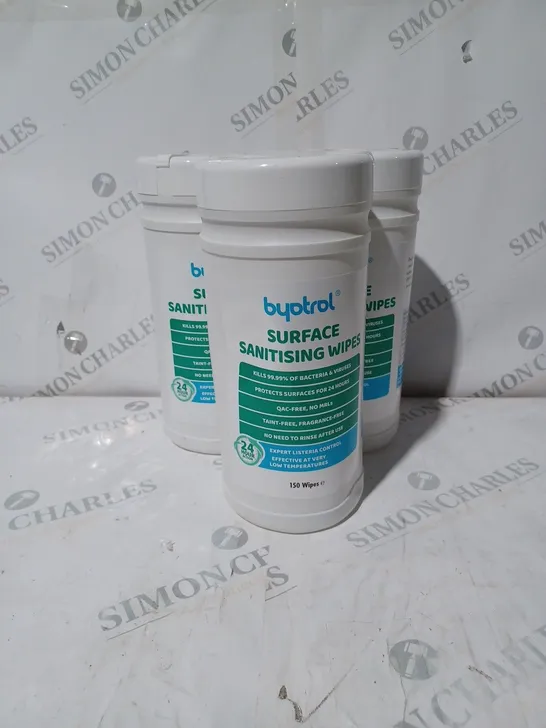 3 X 150 BYOTROL SURFACE SANITISING WIPES