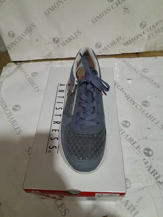 BOXED MEMOSOFT SNEAKERS BY RIEKER BLUE SIZE 7