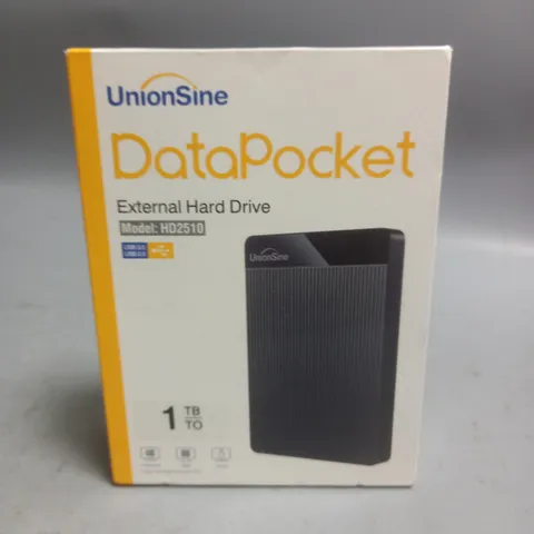 SEALED UNIONSHINE DATAPOCKET EXTERNAL HARD DRIVE - 1 TB