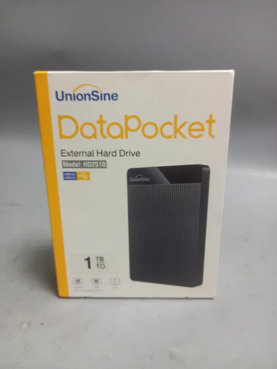 SEALED UNIONSHINE DATAPOCKET EXTERNAL HARD DRIVE - 1 TB