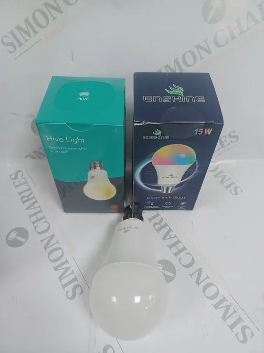 TWO BOXED SMART LIGHT BULBS - HIVE (SEALED) & ENSHINE