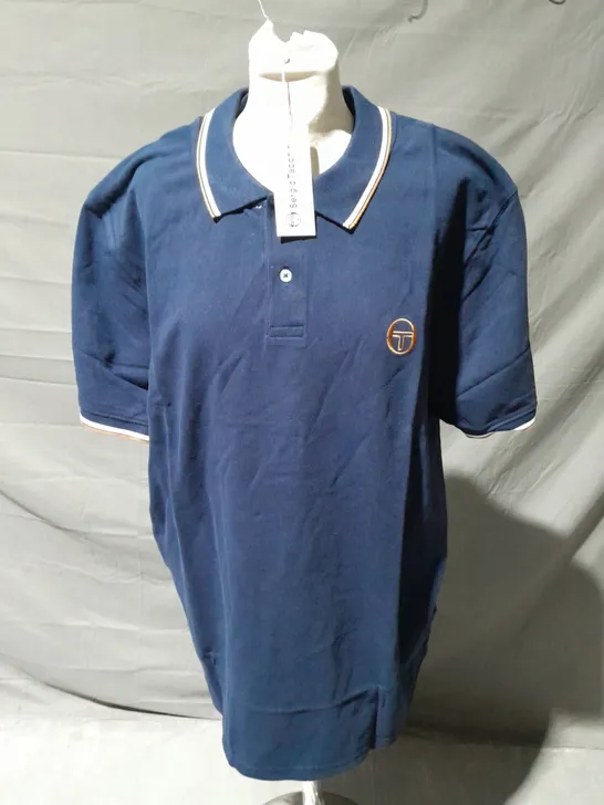 SERGIO TACCHINI POLO IN MARITIME BLUE SIZE 4XL 