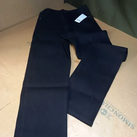 LONGTALLSALLY BLACK DENIM STRAIGHT LEG JEANS - SIZE 12