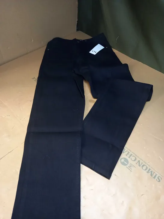 LONGTALLSALLY BLACK DENIM STRAIGHT LEG JEANS - SIZE 12