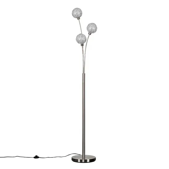 BOXED SIMPKINS 177CM BRUSHED CHROME NOVEL FLOOR LAMP