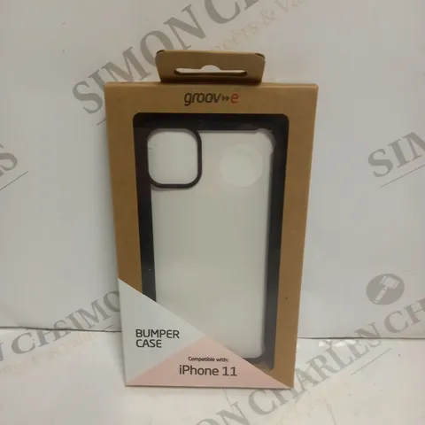 BOX OF 100 BRAND NEW BOXED GROOV-E IPHONE 11 BUMPER CASES IN BLACK 