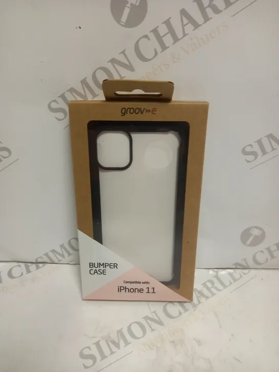 BOX OF 100 BRAND NEW BOXED GROOV-E IPHONE 11 BUMPER CASES IN BLACK 