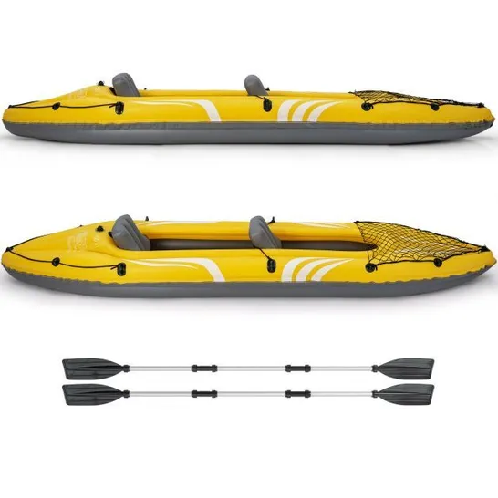 BOXED COSTWAY 2-PERSON INFLATABLE KAYAK SET WITH REMOVABLE SEATS AND ALUMINUM OARS