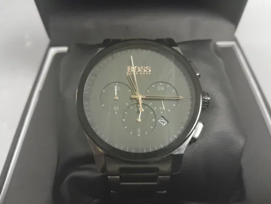 HUGO BOSS STAINLESS STEEL GREY FACED WATCH