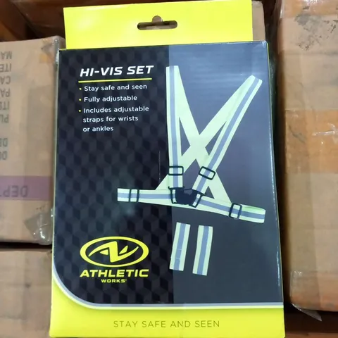PALLET OF APPROXIMATELY 60 BOXES OF 5 BRAND NEW ATHLETIC WORKS HI VIS STRAP SETS