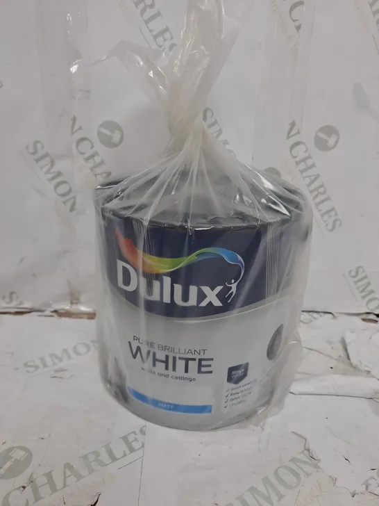 DULUX PURE BRILLIANT WHITE MATT EMULSION PAINT, 2.5L - COLLECTION ONLY 