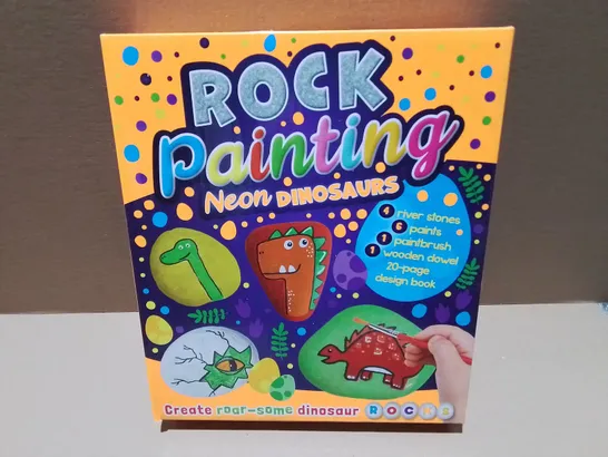 LOT OF 8 BRAND NEW ROCK PAINTING NEON DINOSAUR CRAFT SETS