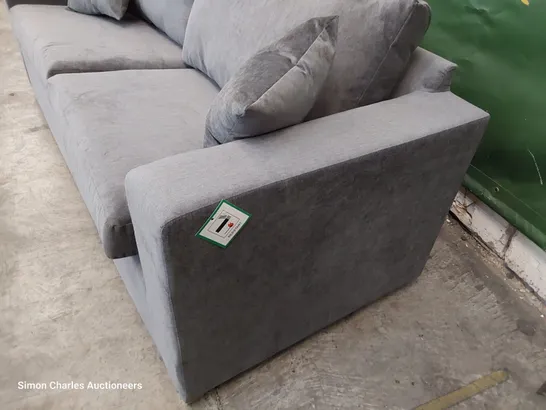 DESIGNER THREE SEATER SOFA GREY FABRIC 