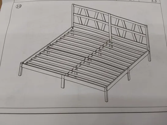 BOXED SOLID WOOD BED FRAME // SIZE UNSPECIFIED (2 BOXES)