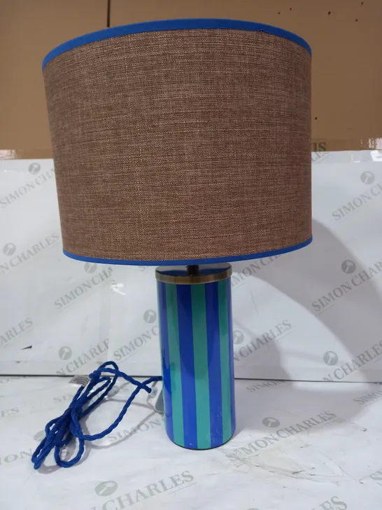 JOHN LEWIS CANDY STRIPE TABLE LAMP IN BLUE