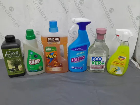 LOT OF APPROXIMATELY 15 ASSORTED LIQUIDS TO INCLUDE BUBBLES, FLASH AND SUGAR SOAP - COLLECTION ONLY