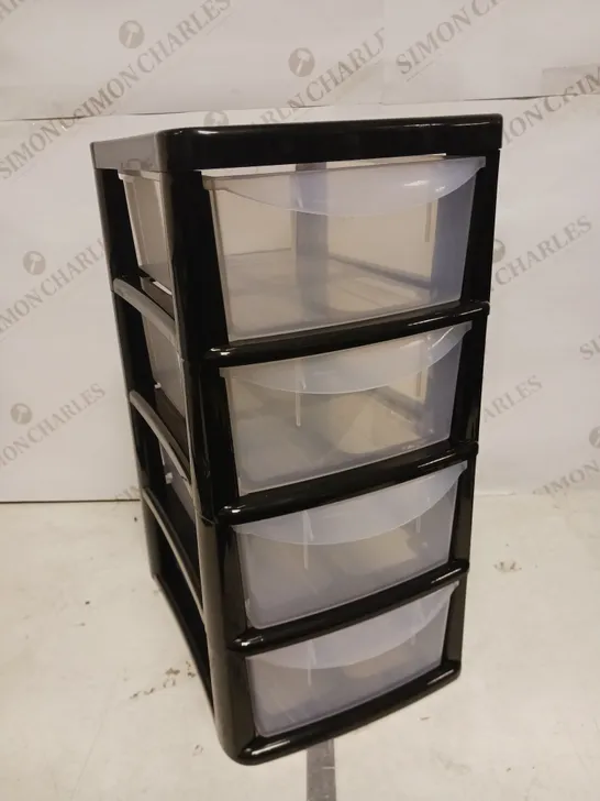 4 TIER PLASTIC DRAWER ORGANISER UNIT