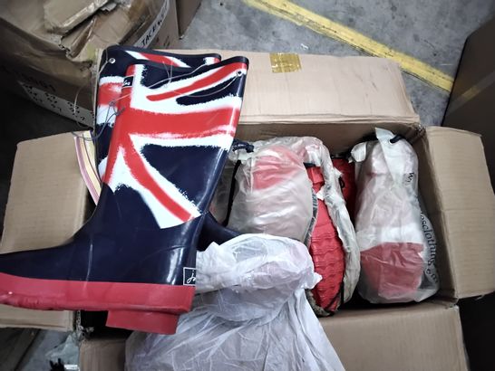 BOX OF APPROXIMATELY 10 ASSORTED JOULES UNION JACK WELLIES 