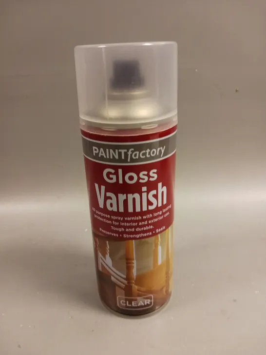 12 X PAINT FACTORY GLOSS VARNISH CANS - CLEAR - COLLECTION ONLY 